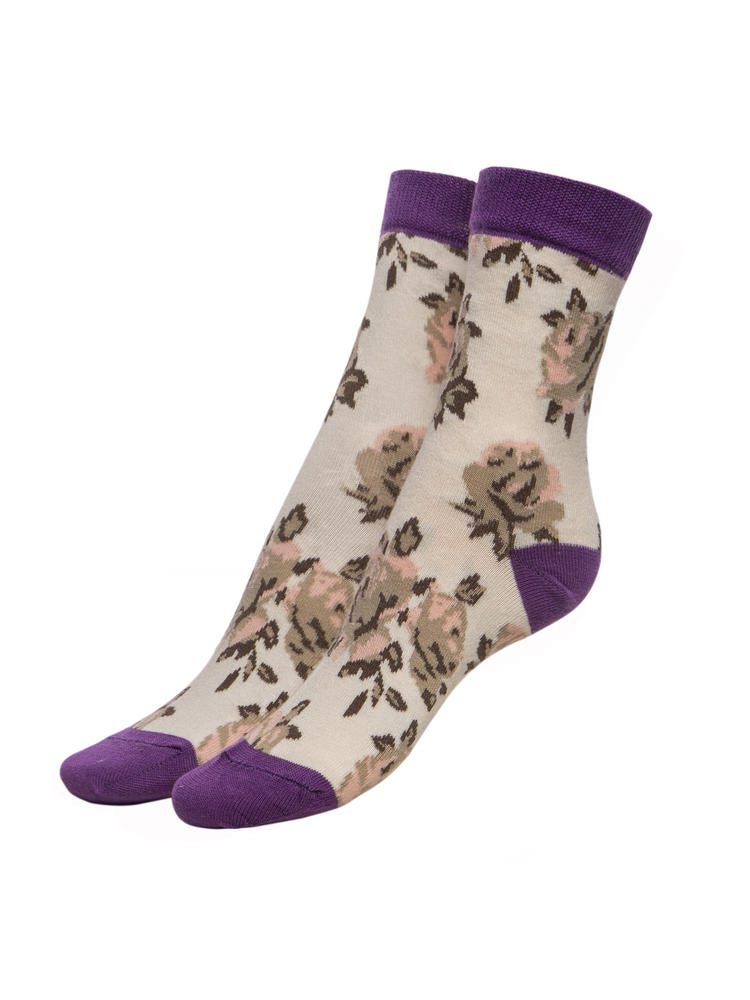 FIORE ROSES - SKARPETKI BAWEŁNIANE - G1086