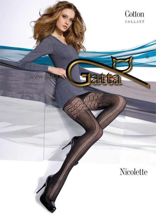 GATTA NICOLETTE  - RAJSTOPY DAMSKIE BAWEŁNIANE AZUROWE