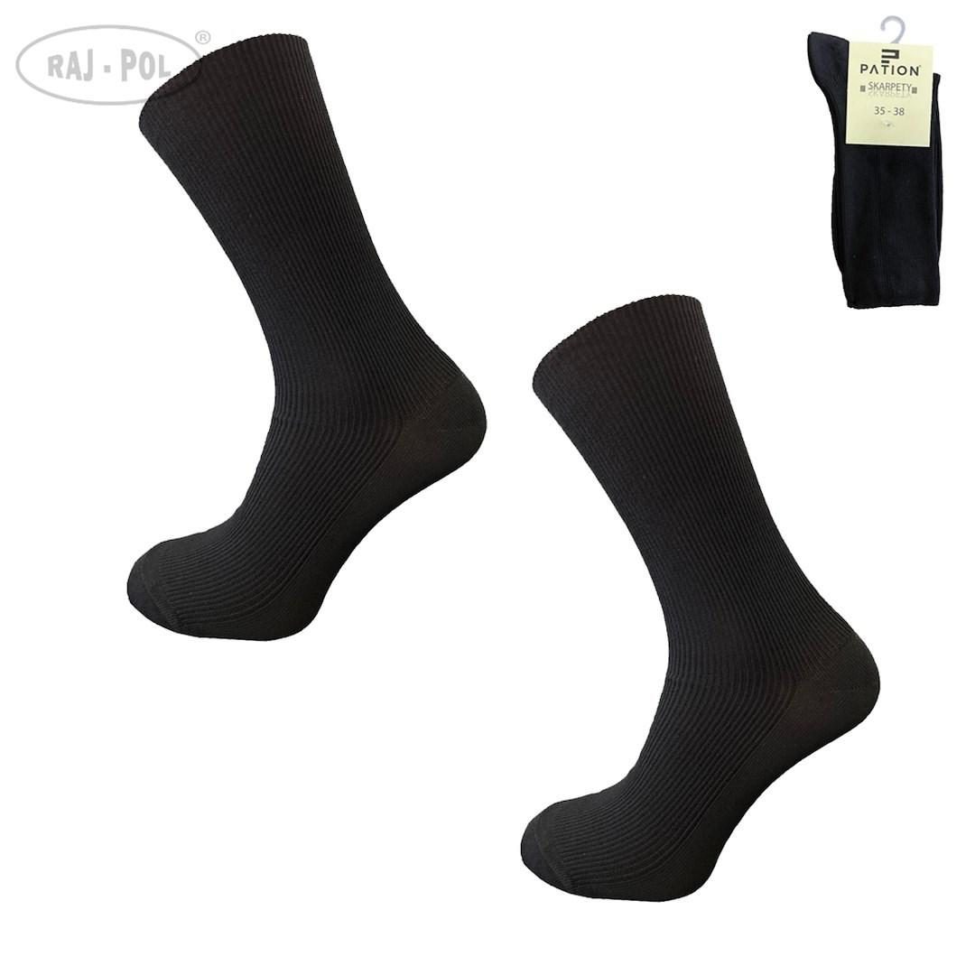 RAJ-POL SKARPETY BEZUCISKOWE BAWEŁNIANE COMFORT MEDYCZNE CZARNE 799503, 799510
