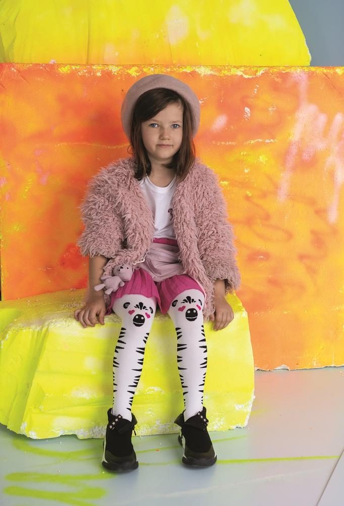 KNITTEX DZIEWCZĘCE RAJSTOPY Z MOTYWEM ZEBRY ZAPPA DR2116 40 DEN