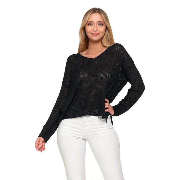 MORAJ SWETER DAMSKI AŻUROWY BDS3400-007