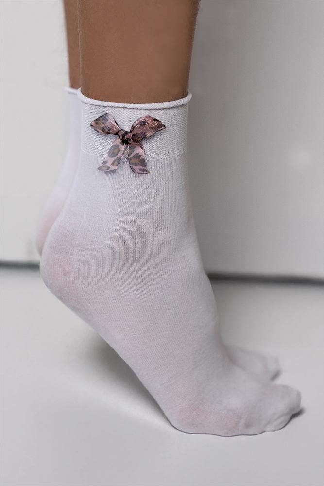 KNITTEX DZIEWCZĘCE SKARPETKI Z SUROWCÓW NATURALNYCH Z DOSZYTĄ KOKARDKĄ AVAI DR2612