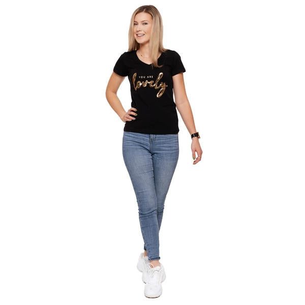 MORAJ T-SHIRT DAMSKI Z CEKINAMI BD2600-005