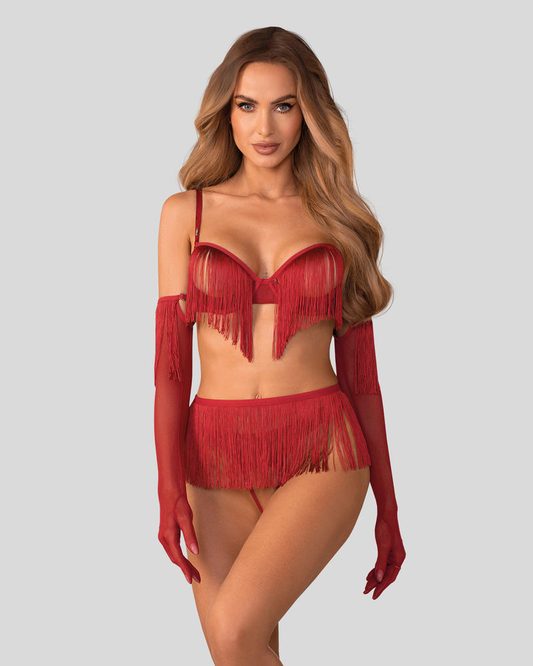 OBSESSIVE ROSSAY RED KOMPLET 4-CZĘŚCIOWY OTWARTY