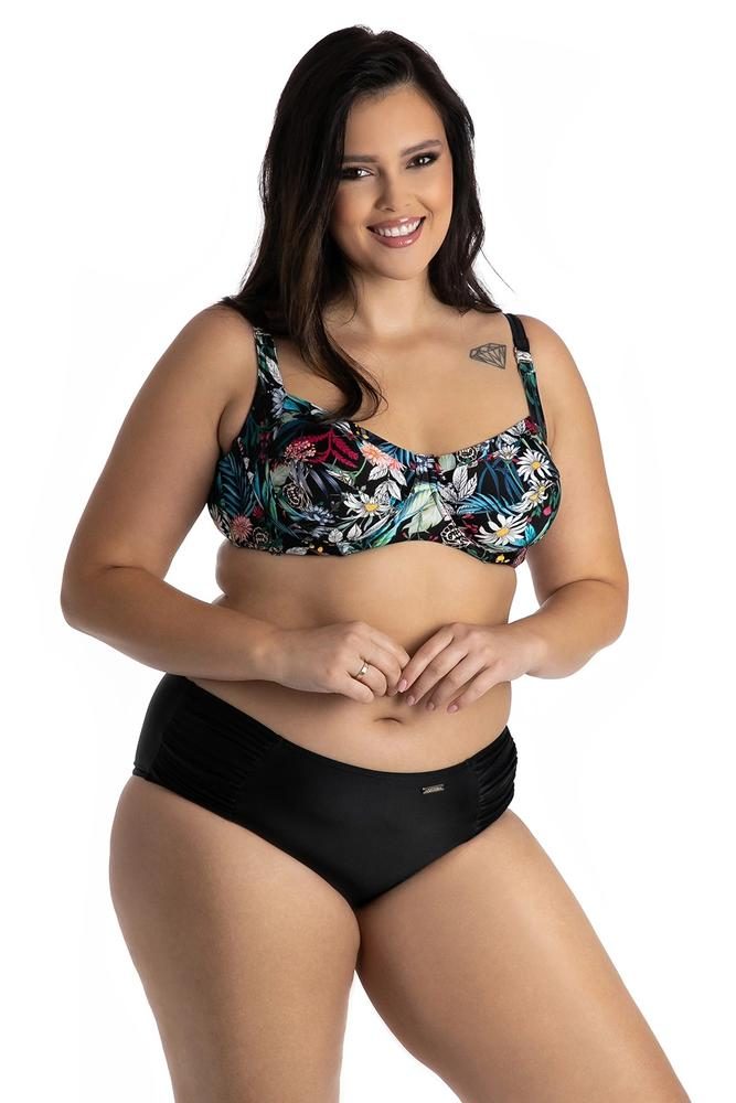 PRIMO DWUCZĘŚCIOWY KOSTIUM KĄPIELOWY WYSZCZUPLAJĄCY PLUS SIZE MIĘKKIE MISKI I MAJTKI Z MARSZCZENIAMI 530