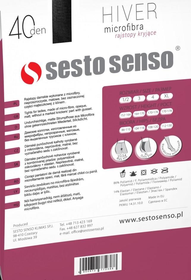 SESTO-SENSO RAJSTOPY DAMSKIE HIVER 40 DEN R055, XL R029