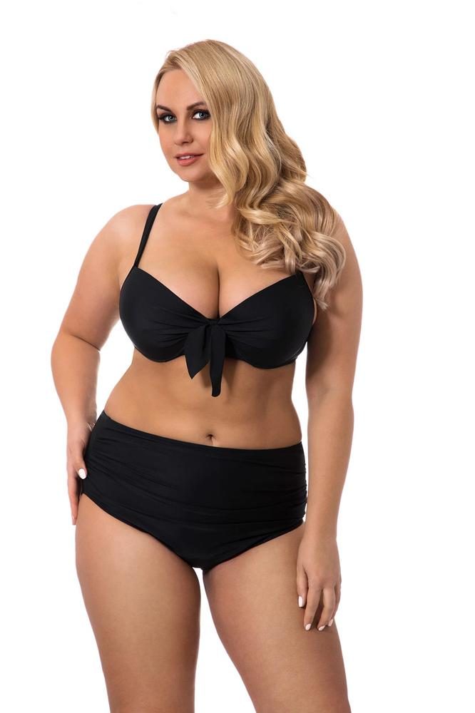 PRIMO DWUCZĘŚCIOWY KOSTIUM KĄPIELOWY WYSZCZUPLAJĄCY PLUS SIZE BIUSTONOSZ USZTYWNIANY I WYSOKIE MAJTKI Z MARSZCZENIAMI 378/02