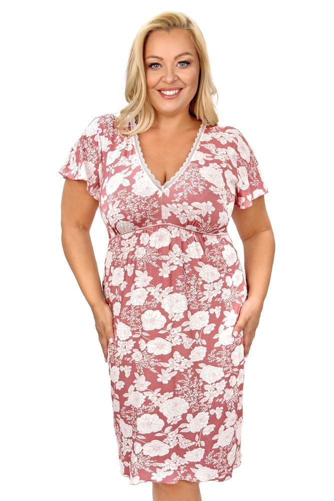 DONNA KOSZULA NOCNA W KWIATKI  - TINA PLUS SIZE