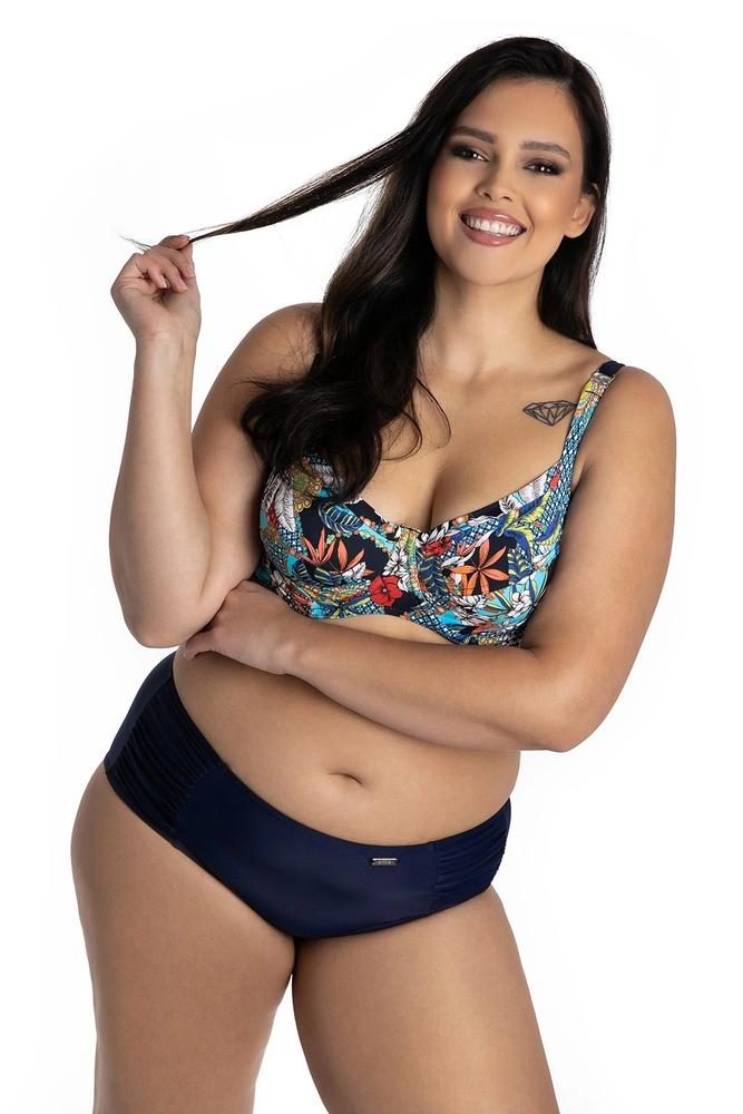 PRIMO DWUCZĘŚCIOWY KOSTIUM KĄPIELOWY WYSZCZUPLAJĄCY PLUS SIZE MIĘKKIE MISKI I MAJTKI Z MARSZCZENIAMI 530