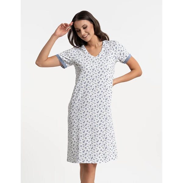 MORAJ DAMSKA KOSZULA NOCNA W KWIATOWY WZÓR PLUS SIZE PDK2900-015