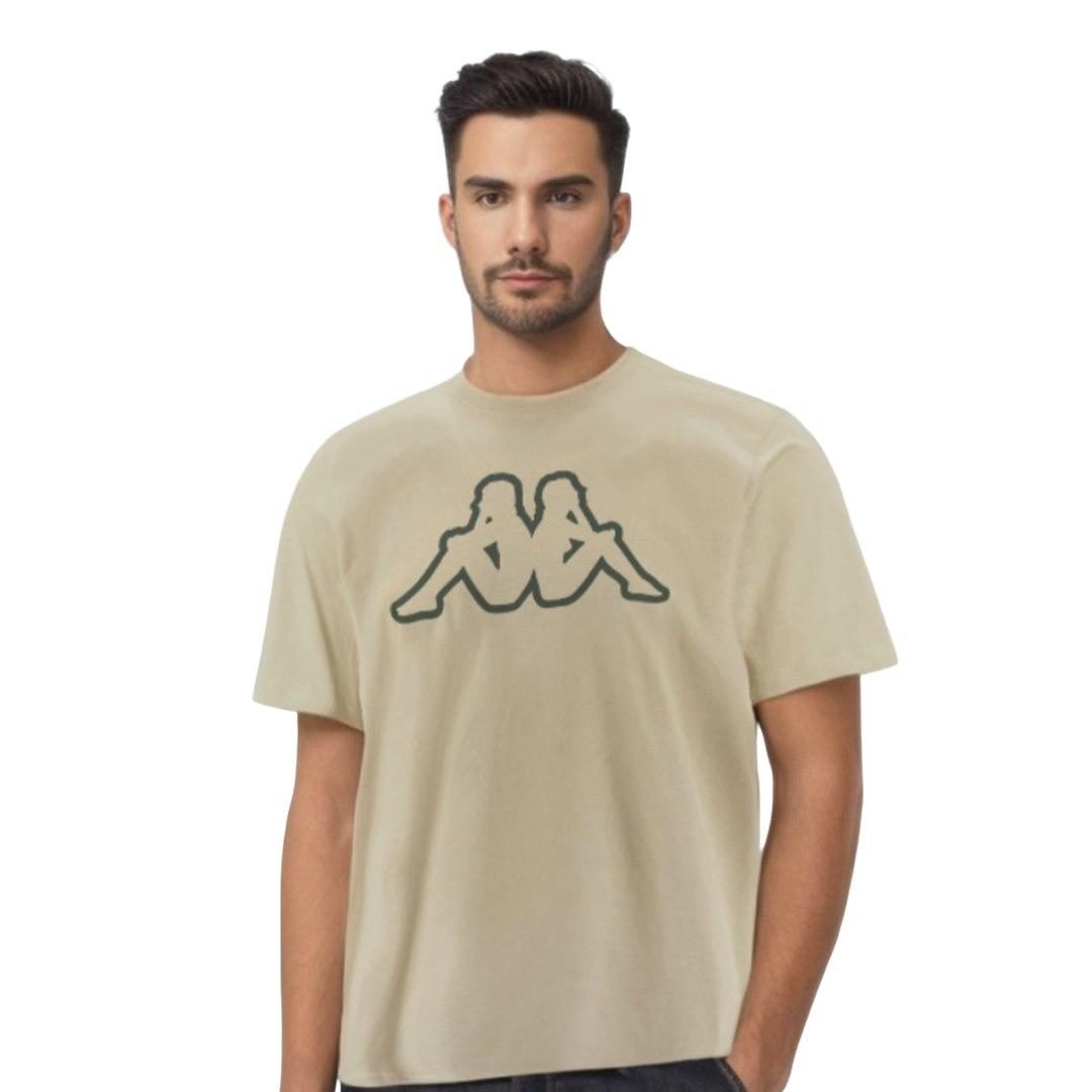 T-SHIRT MĘSKI BIG LOGO KAPPA 709389 BEŻ 338867, 338805, 338898, 338980