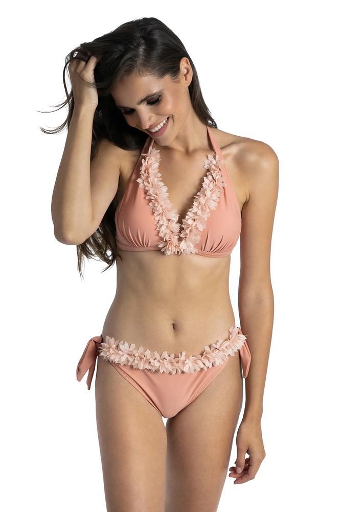 PRIMO DWUCZĘŚCIOWY KOSTIUM KĄPIELOWY WIĄZANE BIKINI Z KWIATAMI 3D 184