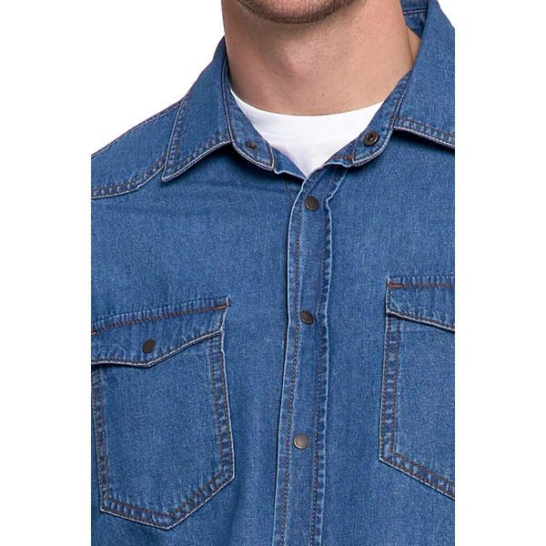 MORAJ KOSZULA MĘSKA JEANSOWA NA ZATRZASKI OKM5500-003