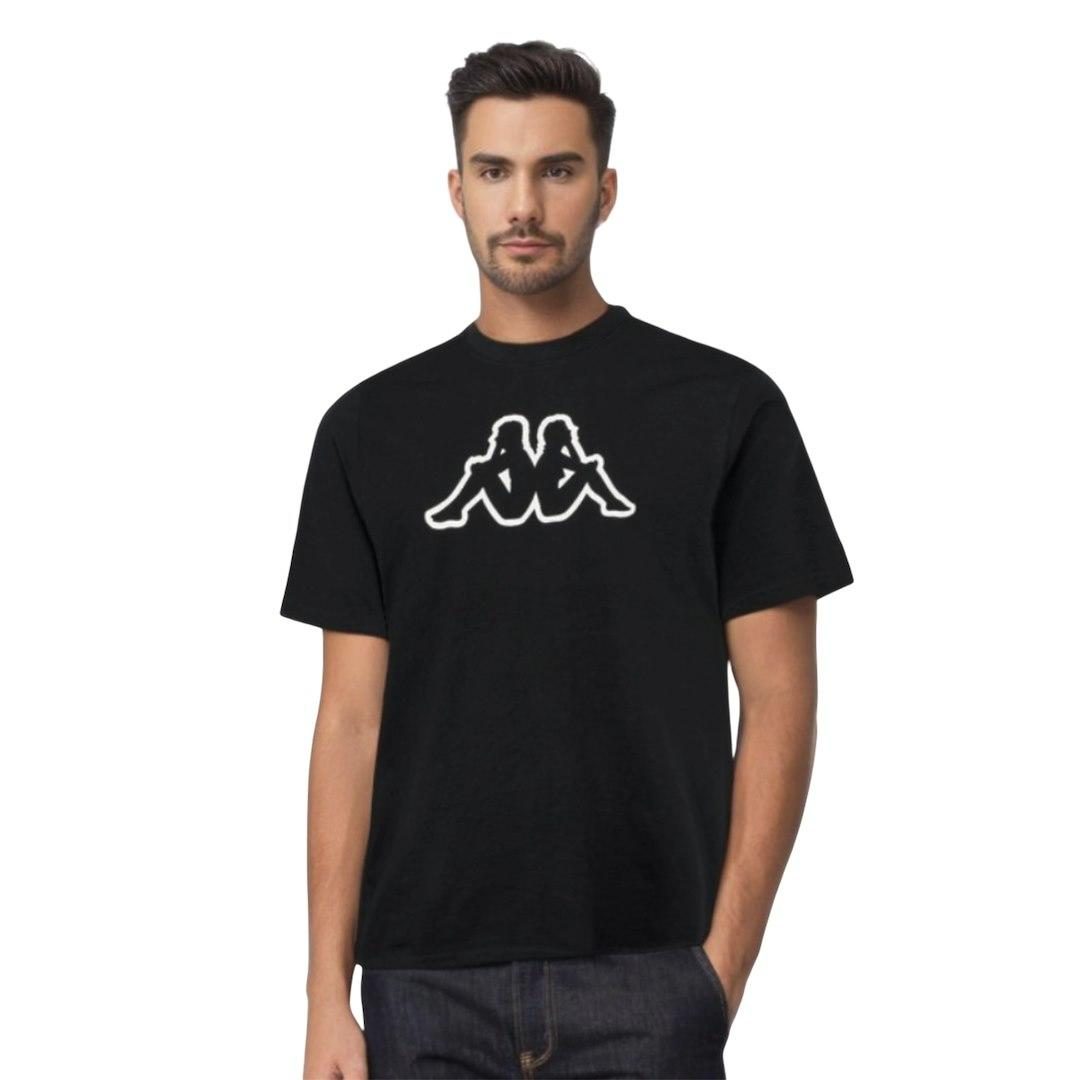 T-SHIRT MĘSKI BIG LOGO KAPPA 709389 CZARNY 275582, 275612