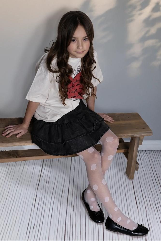 KNITTEX DZIEWCZĘCE RAJSTOPY W DUŻE KROPY SOLA DR2610 20 DEN