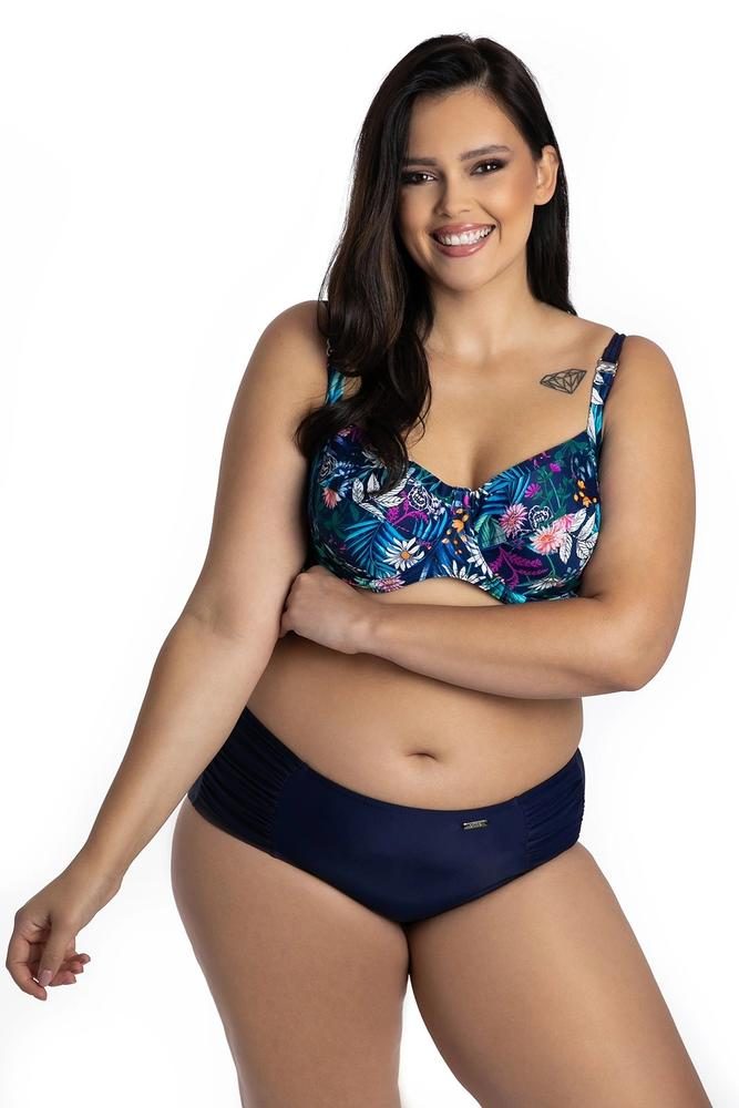 PRIMO DWUCZĘŚCIOWY KOSTIUM KĄPIELOWY WYSZCZUPLAJĄCY PLUS SIZE MIĘKKIE MISKI I MAJTKI Z MARSZCZENIAMI 530