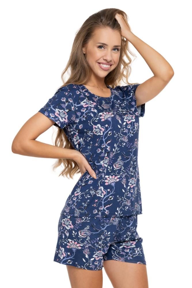 MORAJ PIŻAMA DAMSKA W KWIATKI  WISKOZA PLUS SIZE PDD3900-013