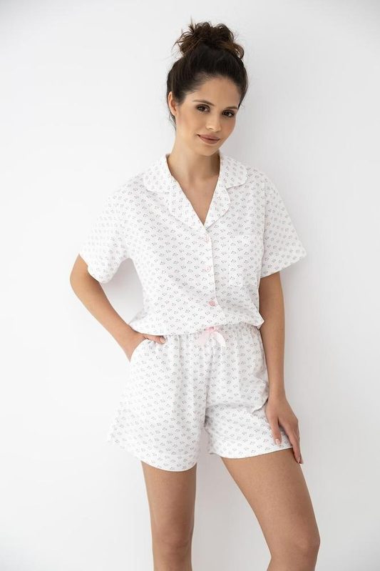 SENSIS PIŻAMA LESLIE KR/R S-XL ROZPINANA