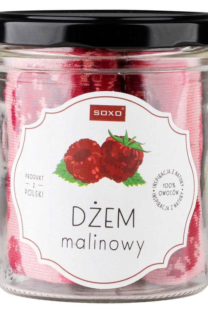 SKARPETY SOXO W SŁOIKU - DŻEM MALINOWY