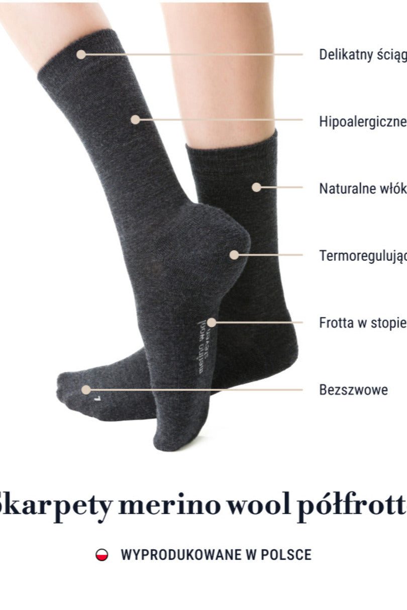 SKARPETY DAMSKIE PÓŁFROTTE MERINO WOOL 130