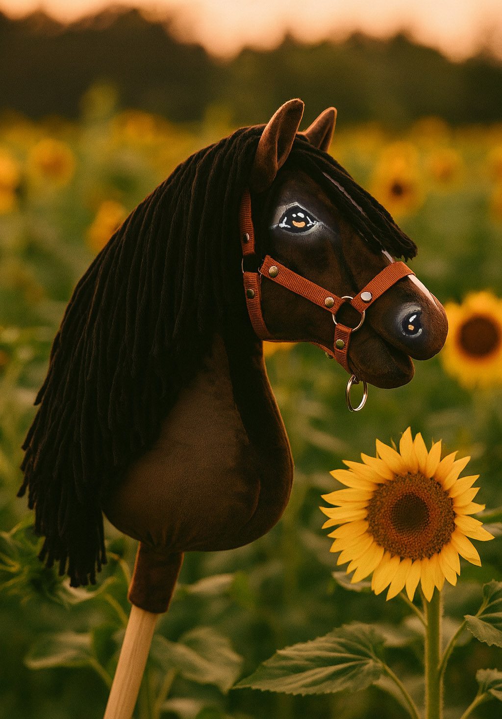 Hobby Horse Duży koń na kiju Premium - ciemnogniady A3