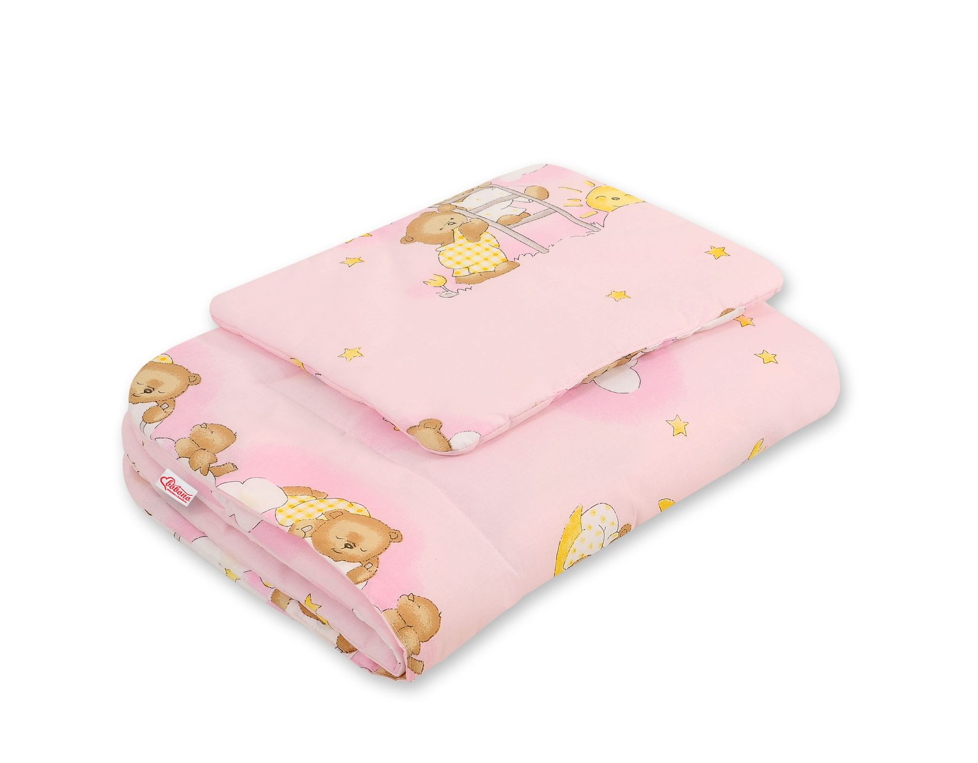 Komplet pościeli dla niemowląt z wypełnieniem 2-cz 75x100cm NEWBORN - misie niebieskie