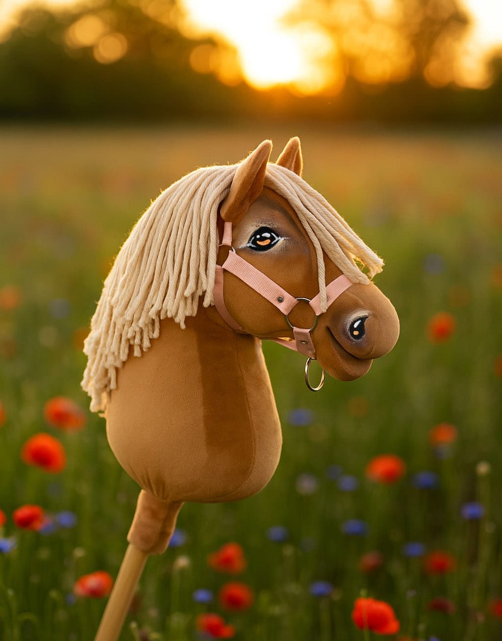 Hobby Horse Duży koń na kiju Premium - izabelowaty  A3