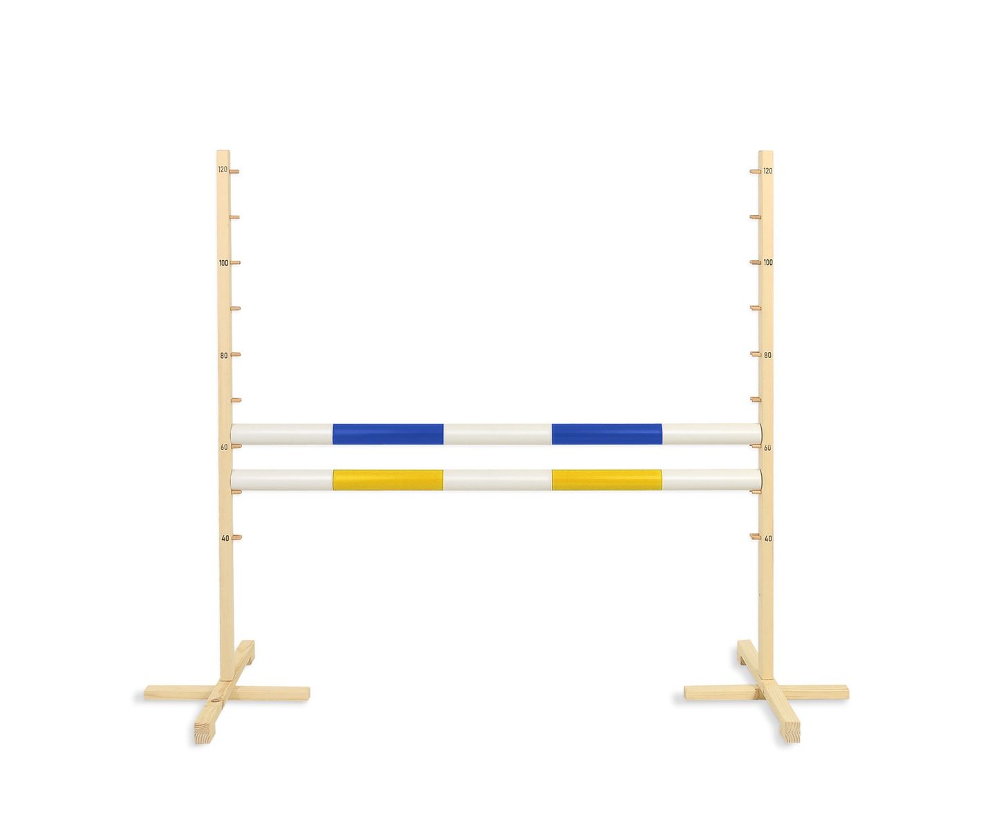 Przeszkoda skokowa do Hobby Horse 120cm, dwie belki - niebieska i żółta