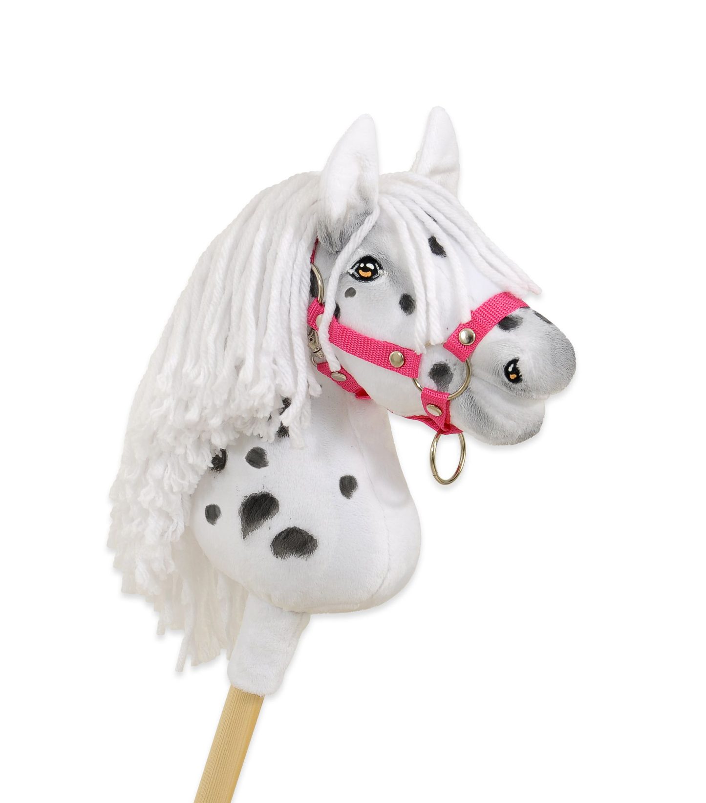 Hobby Horse Średni koń na kiju Premium biały tarantowaty A4