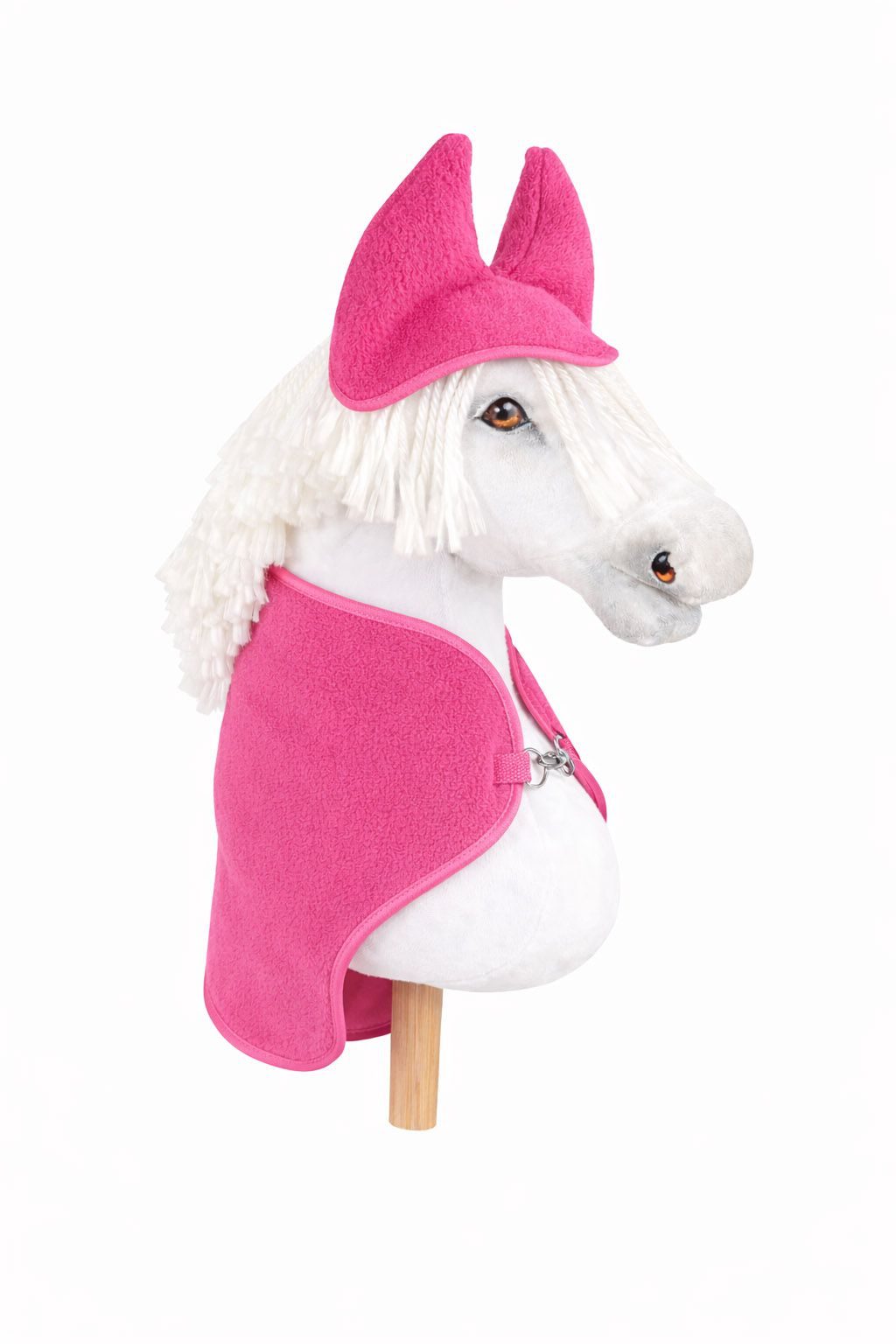 Zestaw dla Hobby Horse uniwersalny A4 i A5: polarowa derka + nauszniki – ciemny róż