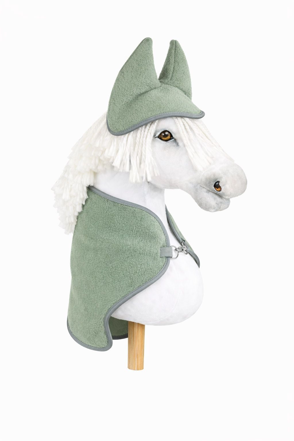 Zestaw dla Hobby Horse uniwersalny A4 i A5: polarowa derka + nauszniki – szałwia