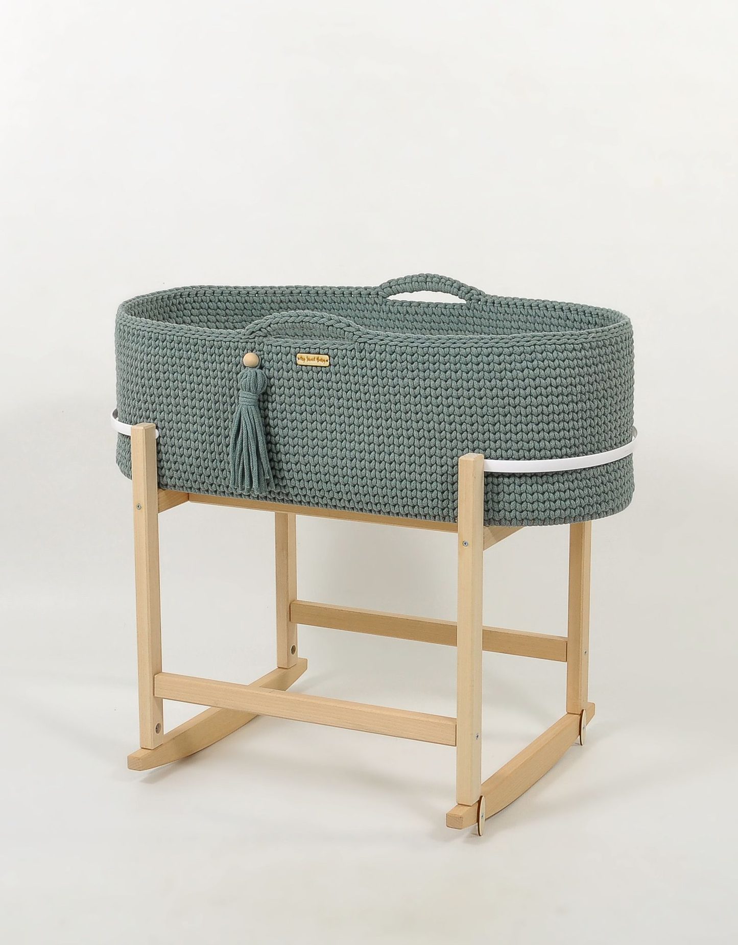 Kosz Mojżesza BOHO Handmade z kołyską - śmietanka