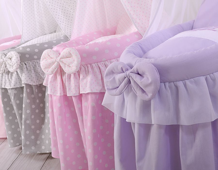 Wózek dla lalek Kosz Mojżesza dla lalek z budką LITTLE PRINCESS fioletowy