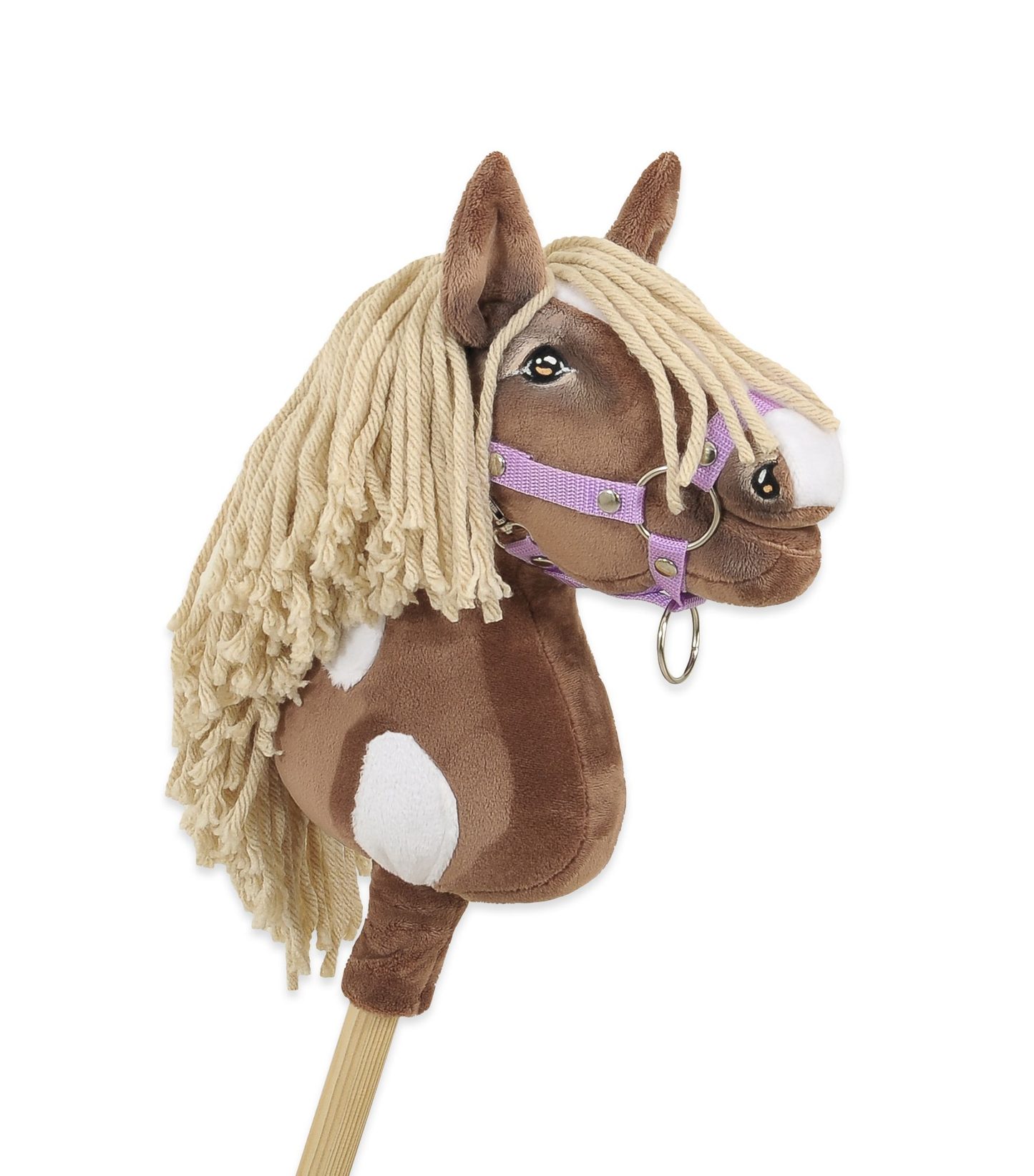 Hobby Horse Średni koń na kiju Premium beżowy western gniady z jasną grzywą A4