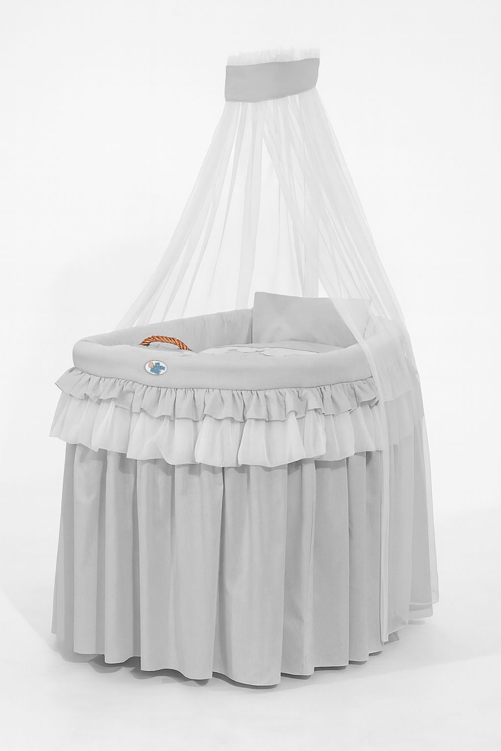 Kosz Mojżesza wiklinowy z baldachimem- Little Princess zielony