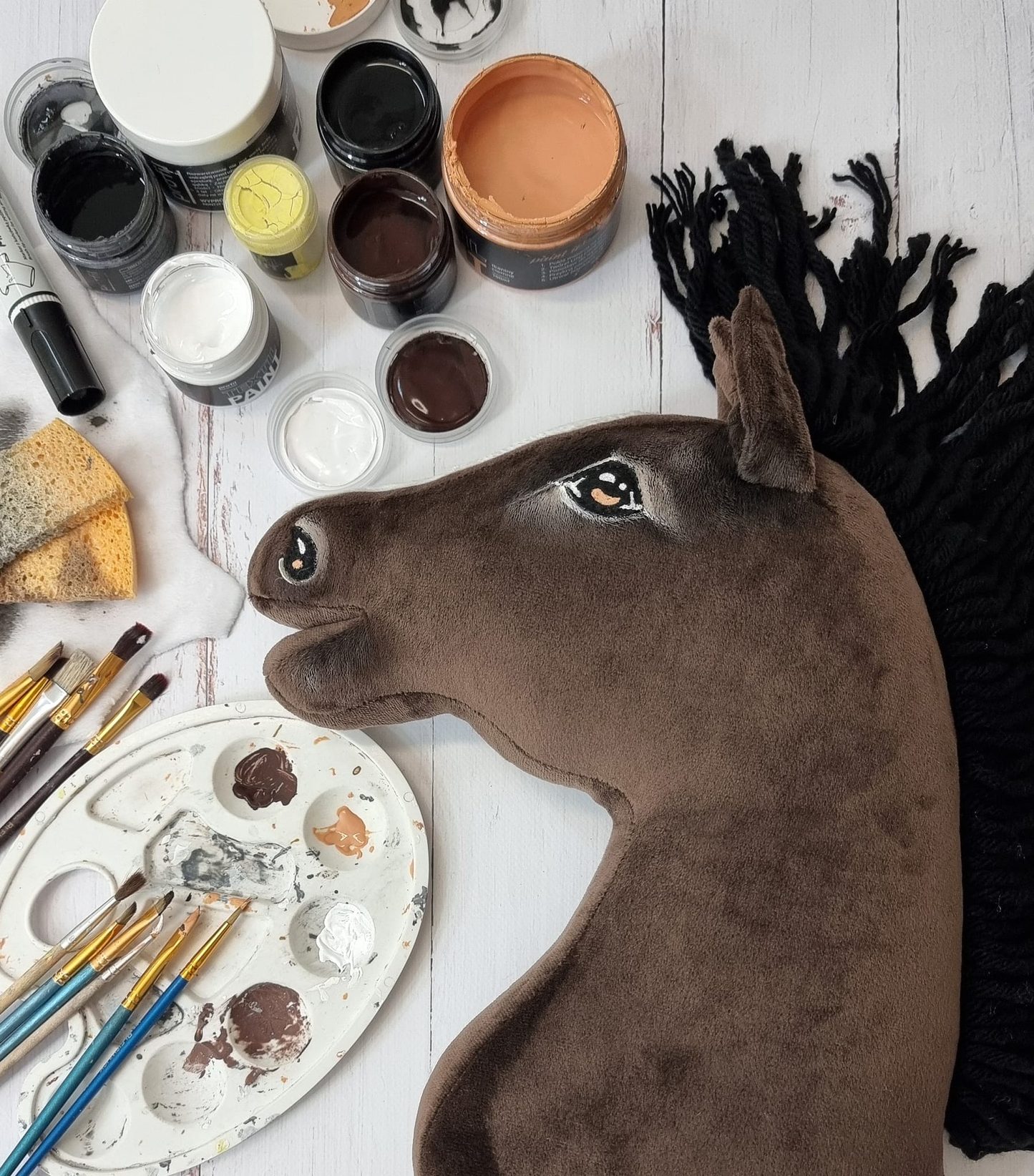 Hobby Horse Duży koń na kiju Premium - ciemnogniady A3