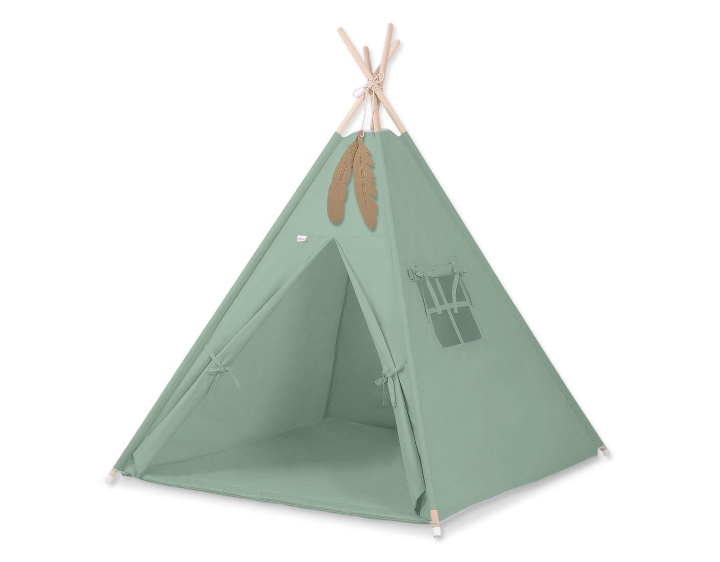 Namiot TIPI dla dzieci +mata + zawieszki pióra - Chevron różowy