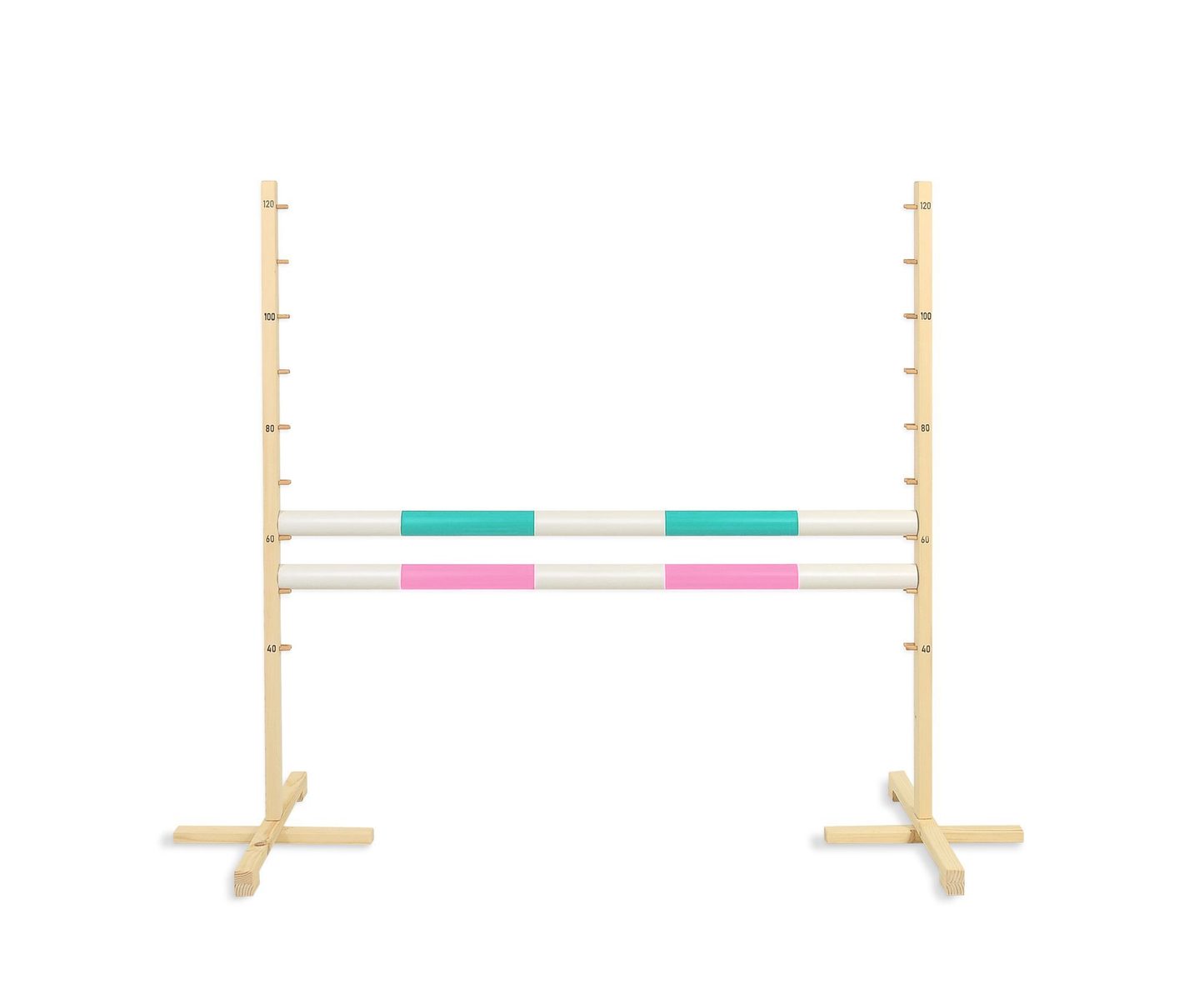 Przeszkoda skokowa do Hobby Horse 120cm, dwie belki - miętowa i jasny róż