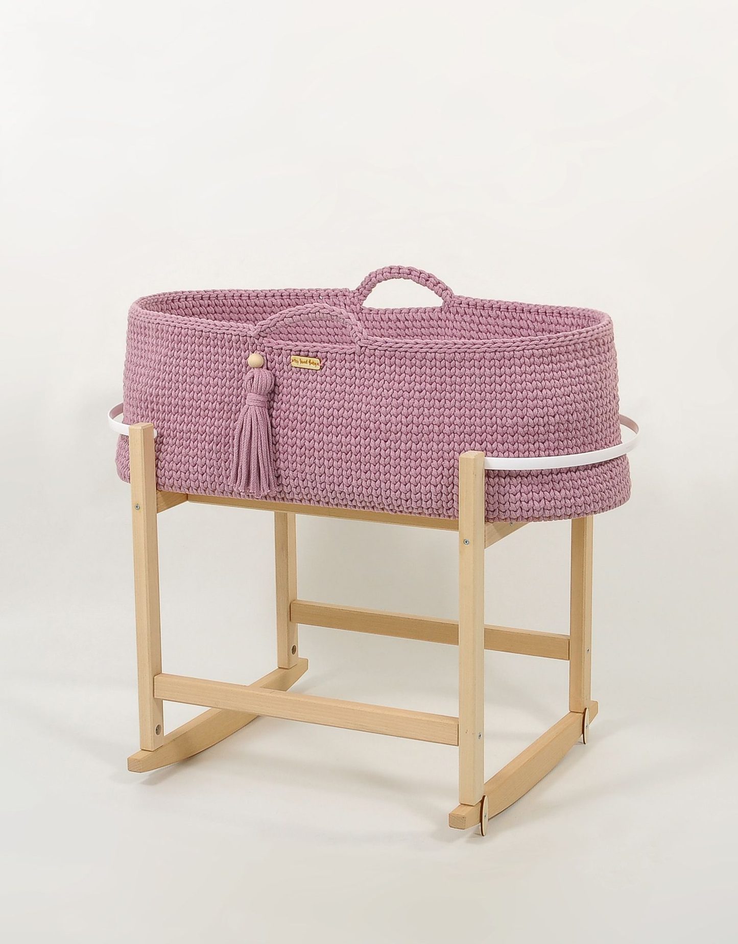 Kosz Mojżesza BOHO Handmade z kołyską - śmietanka
