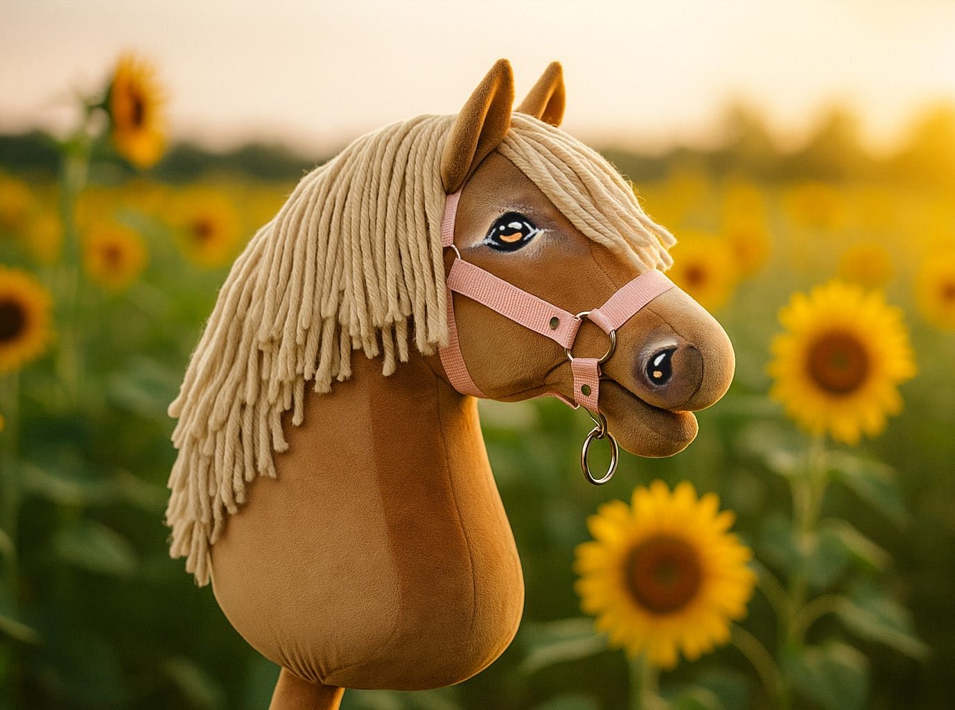Hobby Horse Duży koń na kiju Premium - izabelowaty  A3