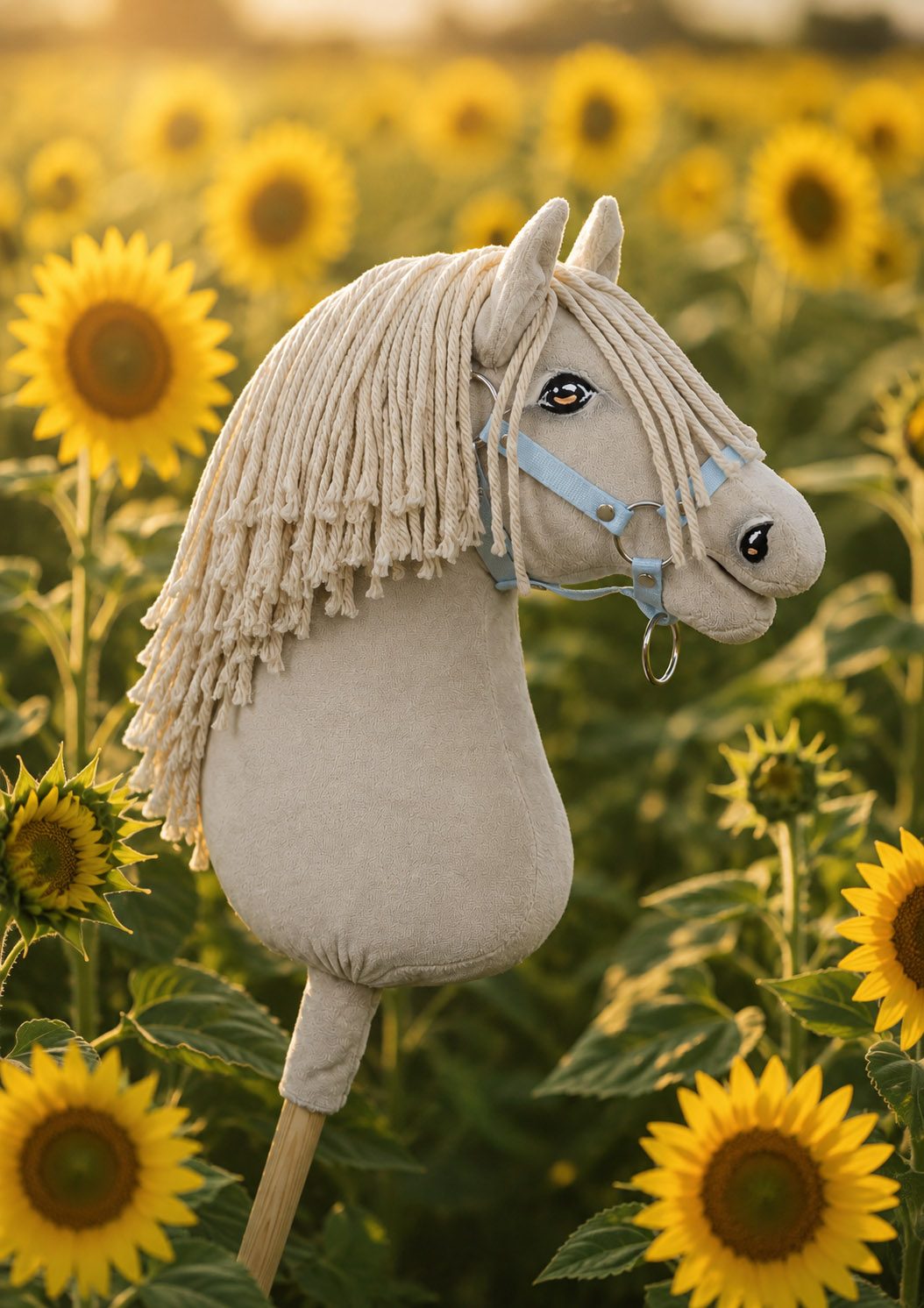 Hobby Horse Duży koń na kiju Premium - cremello A3