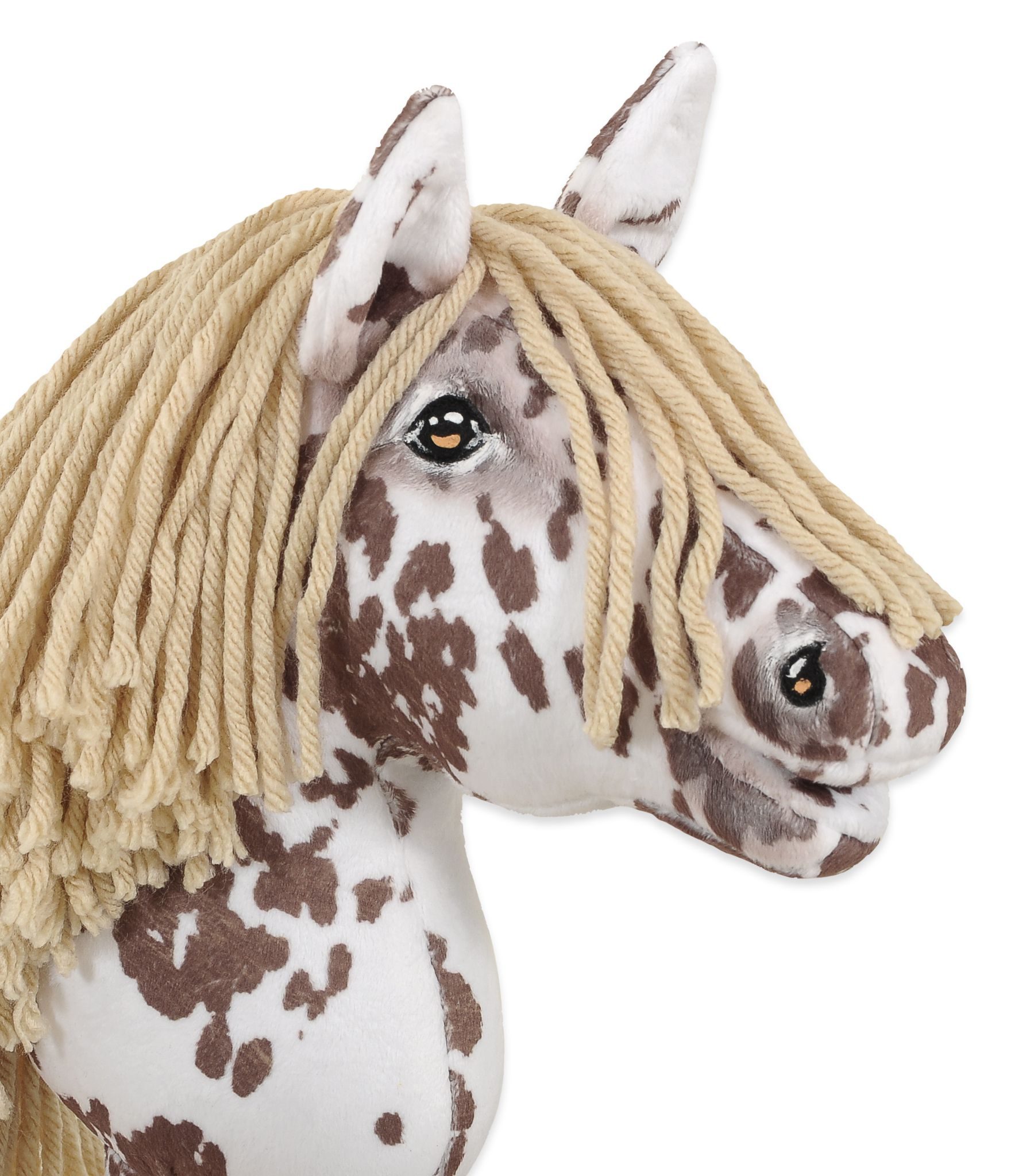 Hobby Horse Mały koń na kiju Premium tarantowaty biało-brązowy z beżową grzywą A4