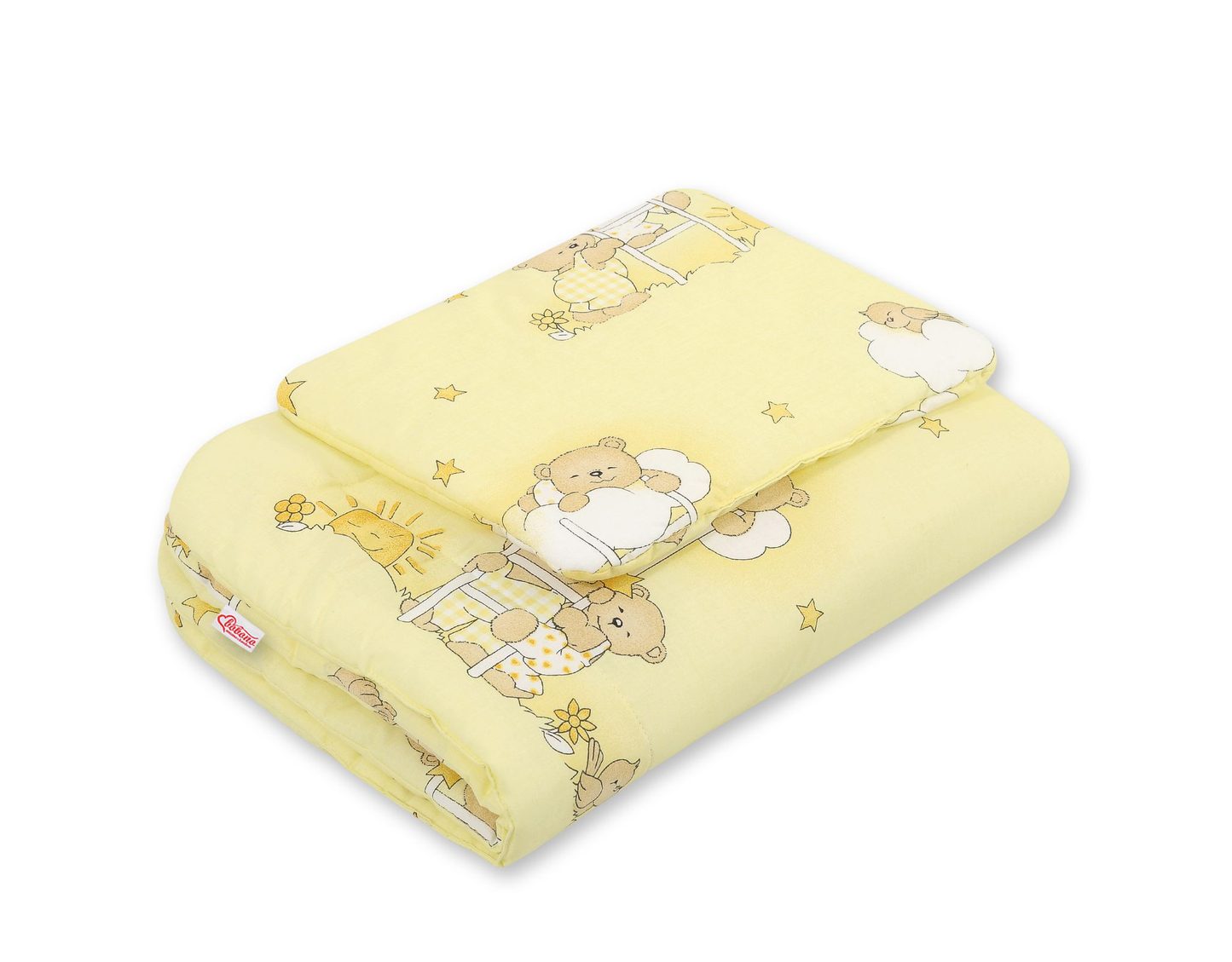 Komplet pościeli dla niemowląt z wypełnieniem 2-cz 75x100cm NEWBORN - misie niebieskie