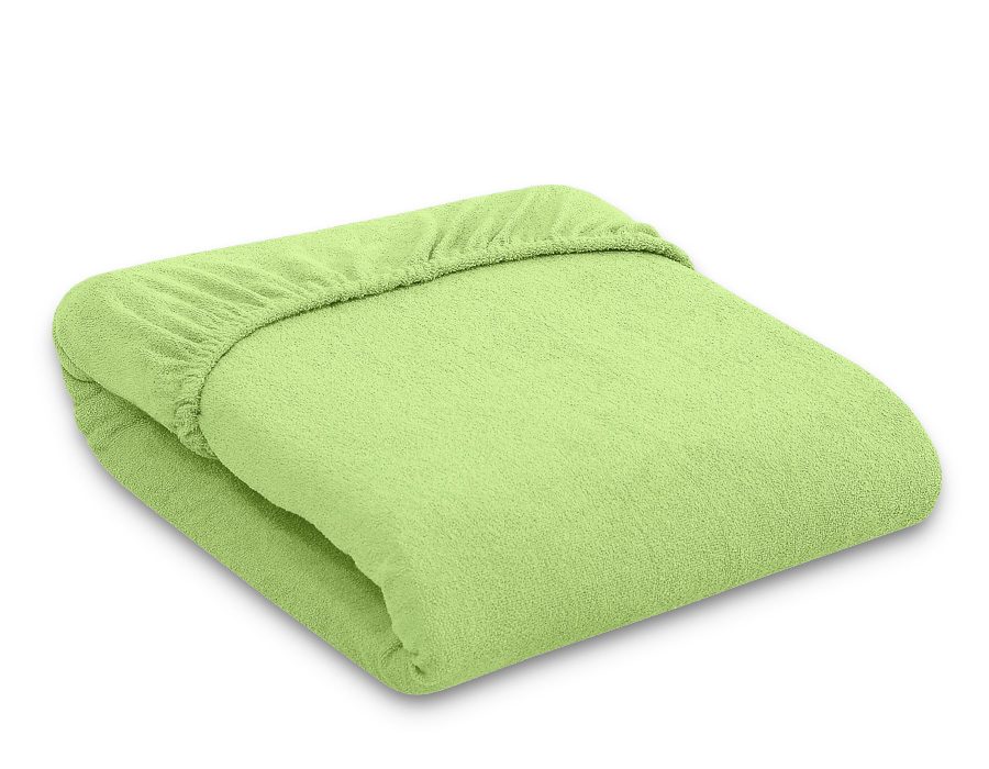 Prześcieradło frotte z gumką do łóżeczka 120x60cm - zielone