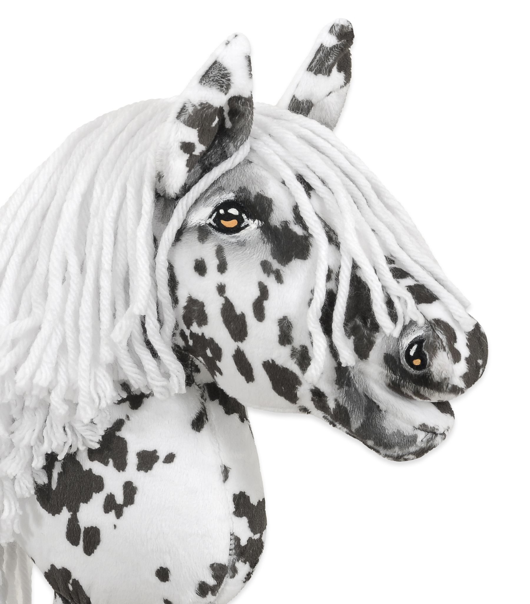 Hobby Horse Średni koń na kiju Premium tarantowaty biało-czarny z białą grzywą A4