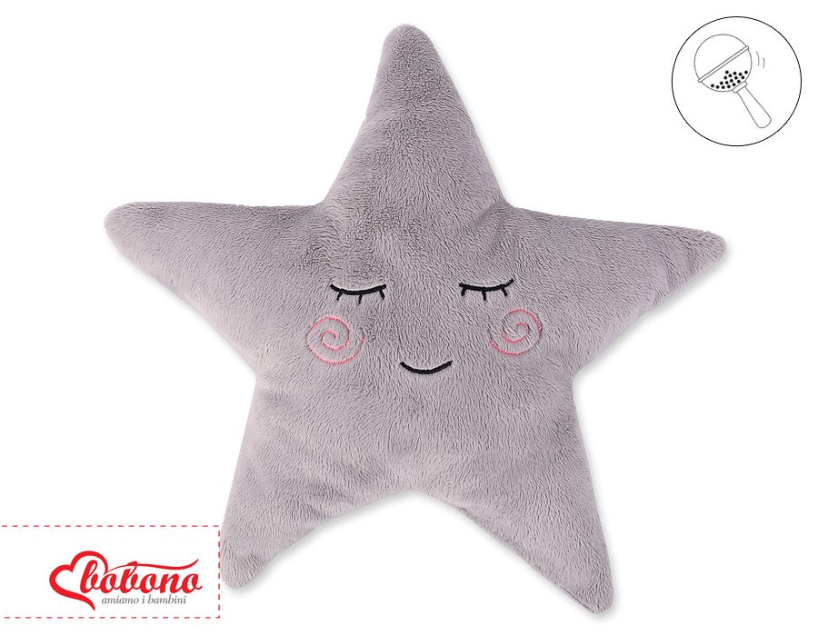 Poduszka Little STAR z grzechotką- szara