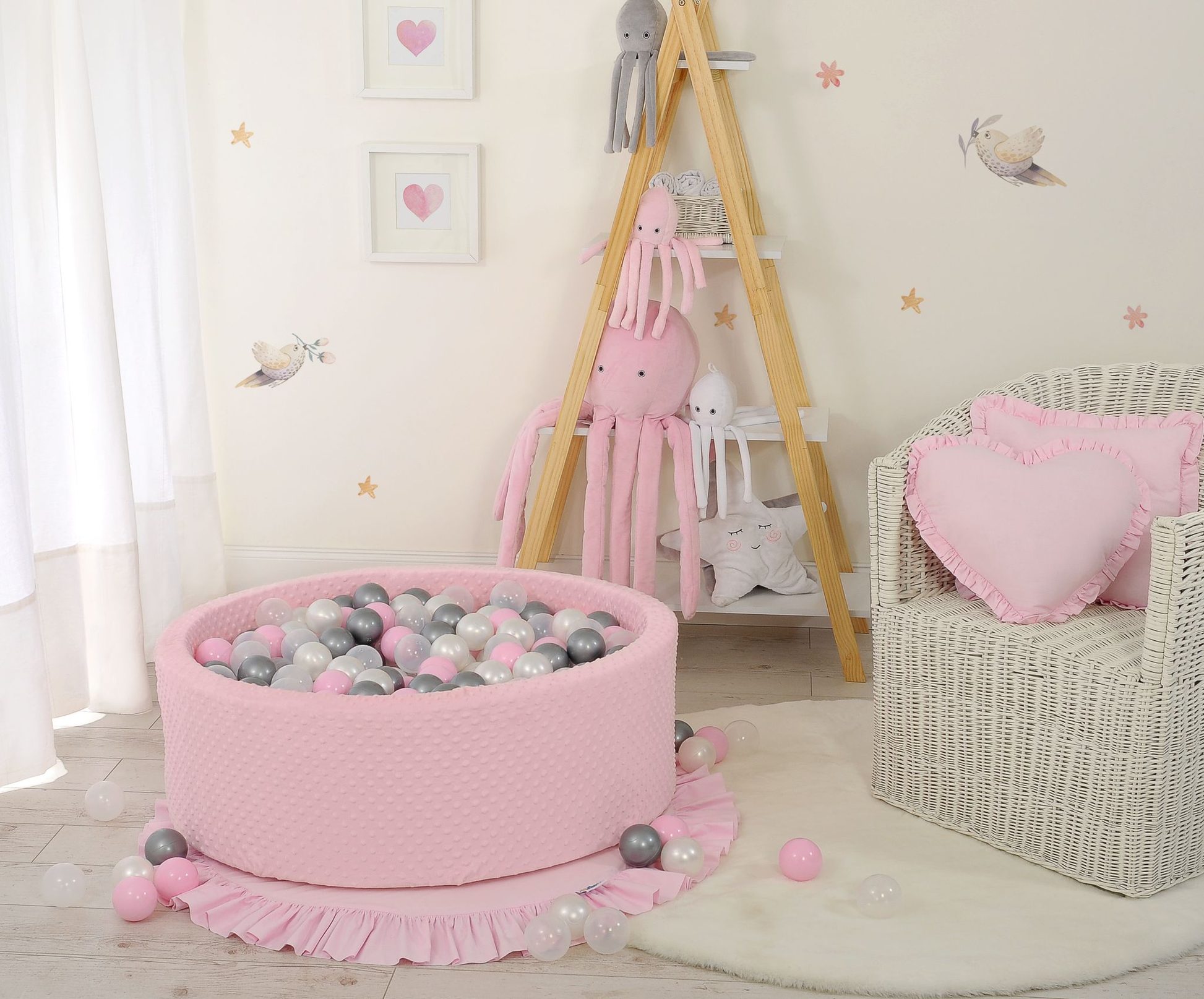 Suchy basen minky H-30 cm z piłkami 300szt. - różowy