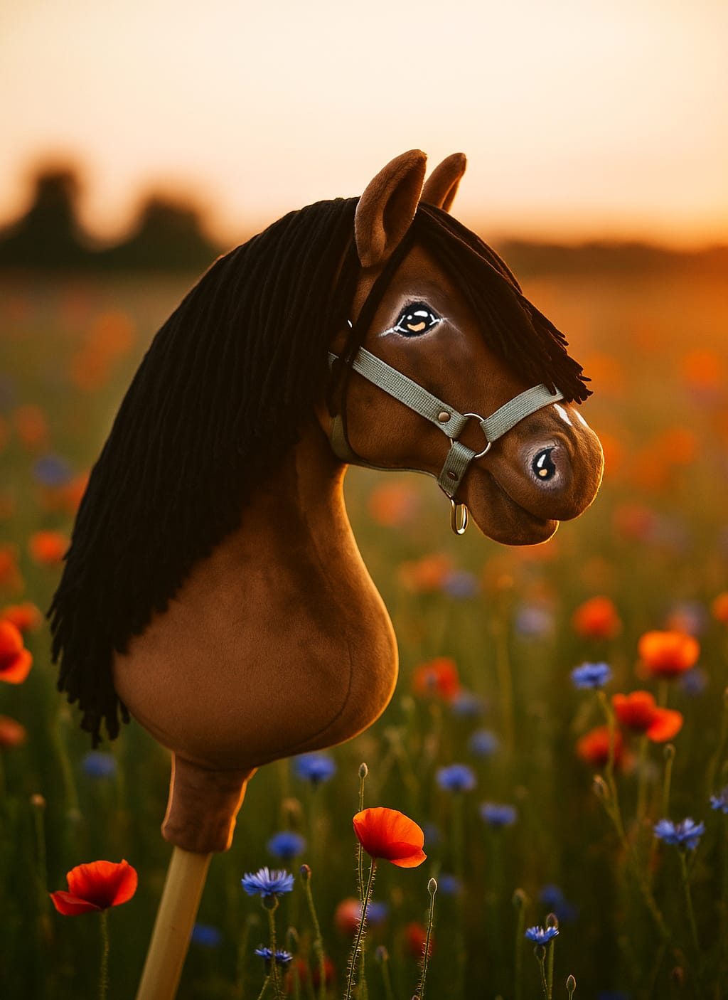 Hobby Horse Duży koń na kiju Premium - gniady A3