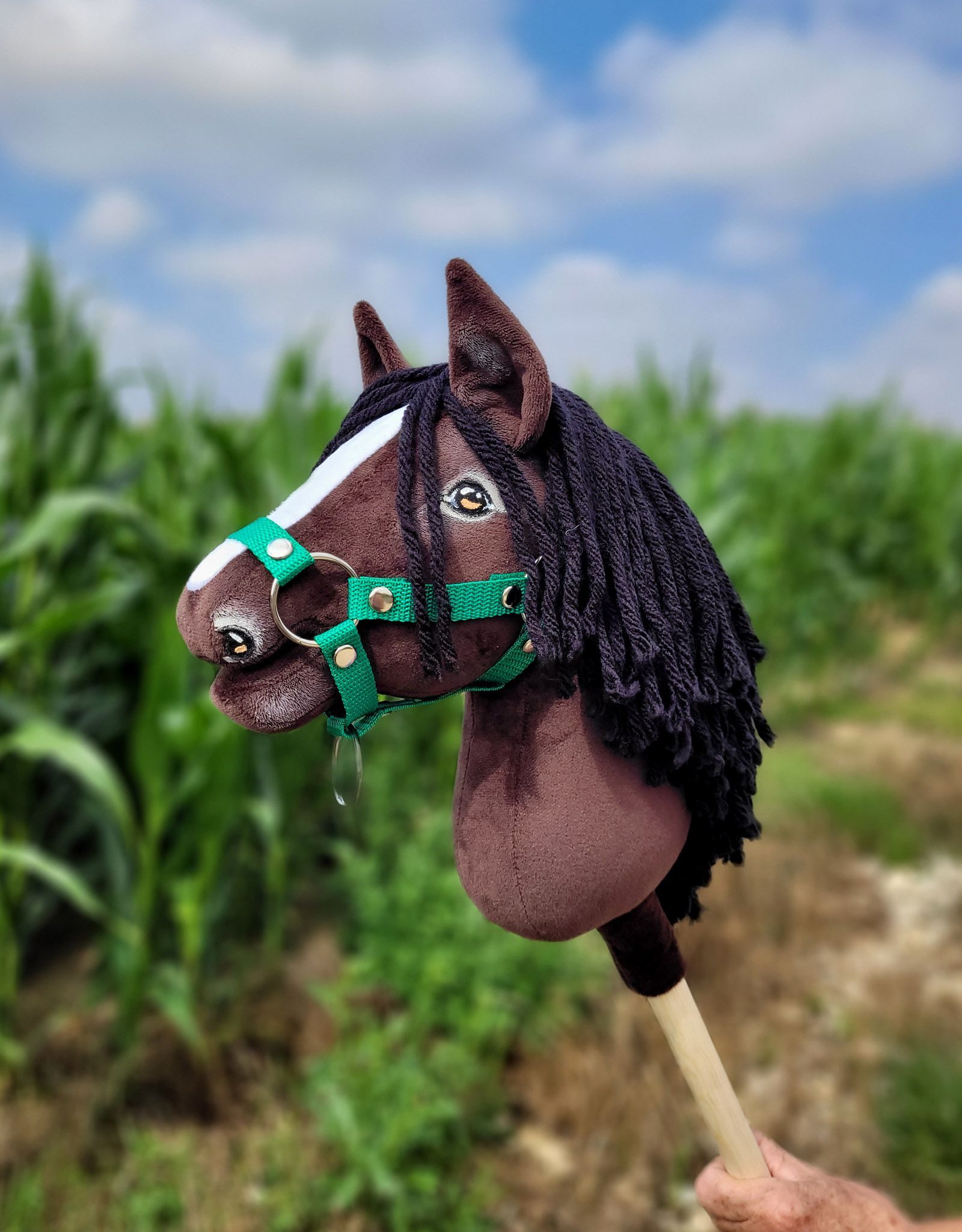 Hobby Horse Średni koń na kiju Premium ciemnobrązowy ciemogniady A4