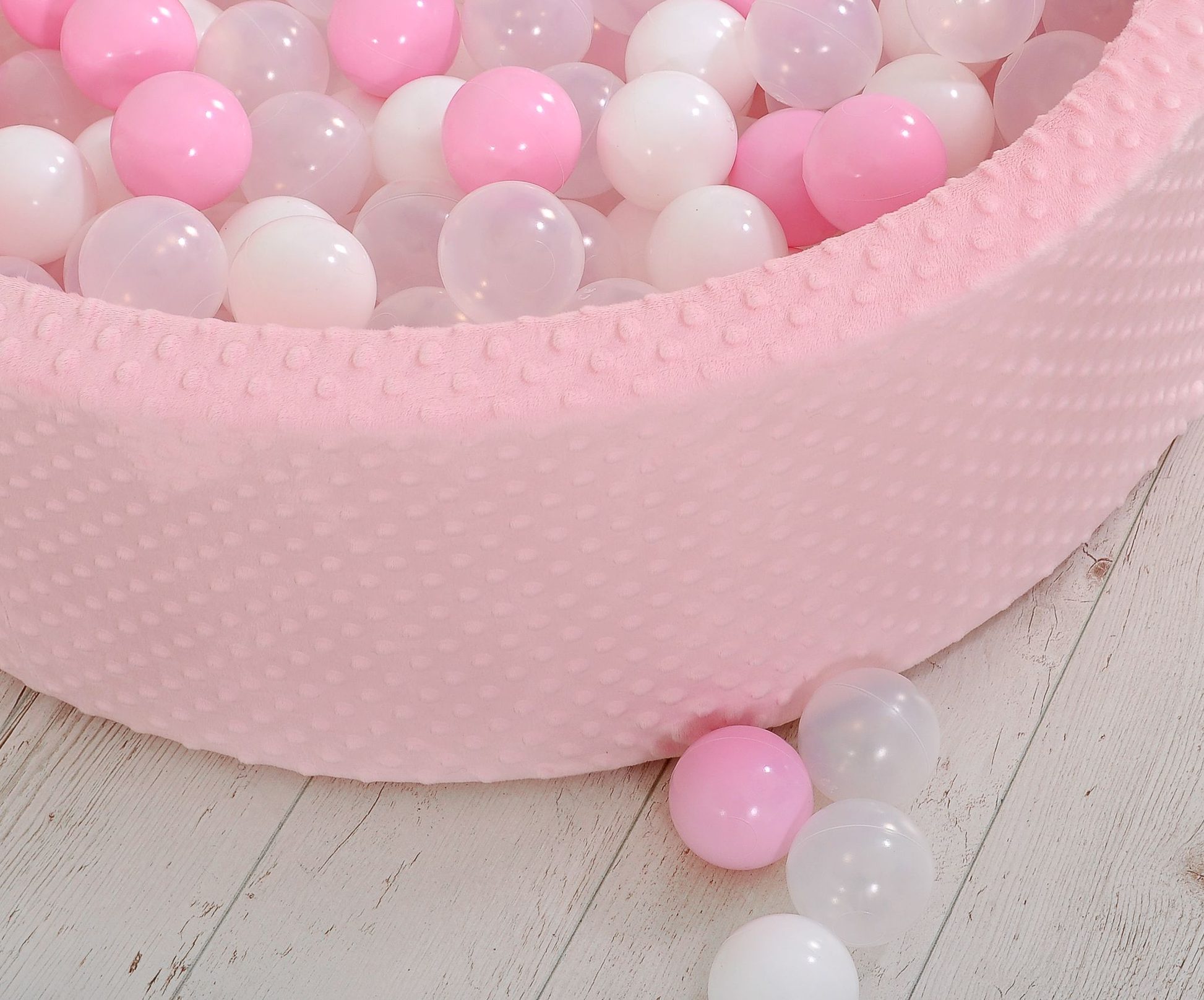 Suchy basen minky H-30 cm z piłkami 300szt. - różowy